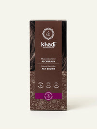 khadi Pflanzenhaarfarbe Aschbraun Verpackung von vorne