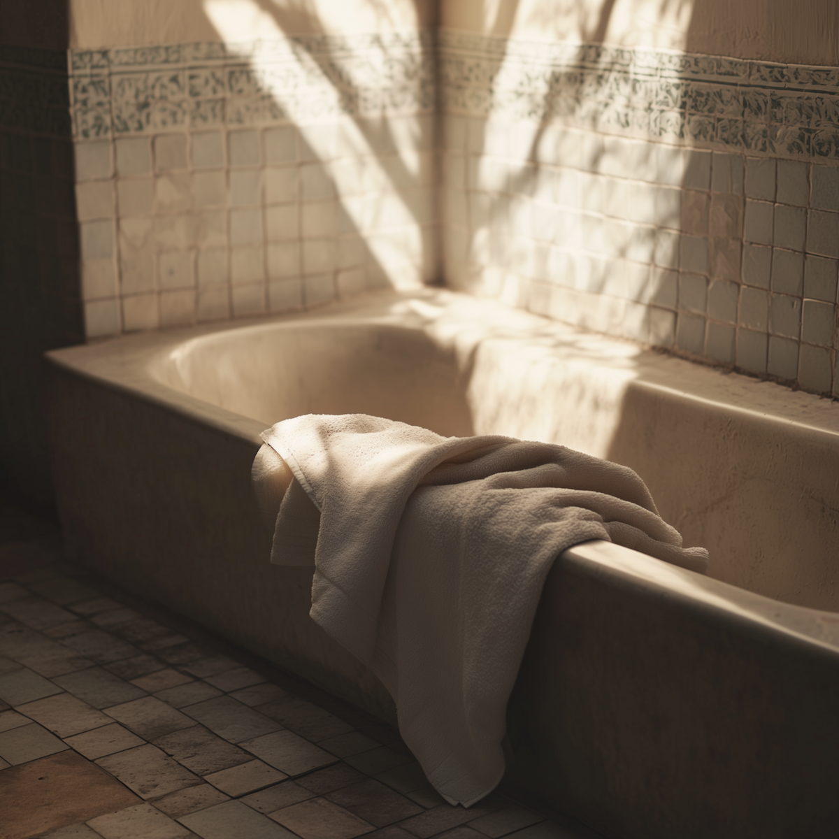 Ultra-Zoom von handgefertigten marokkanischen grauen Fliesen